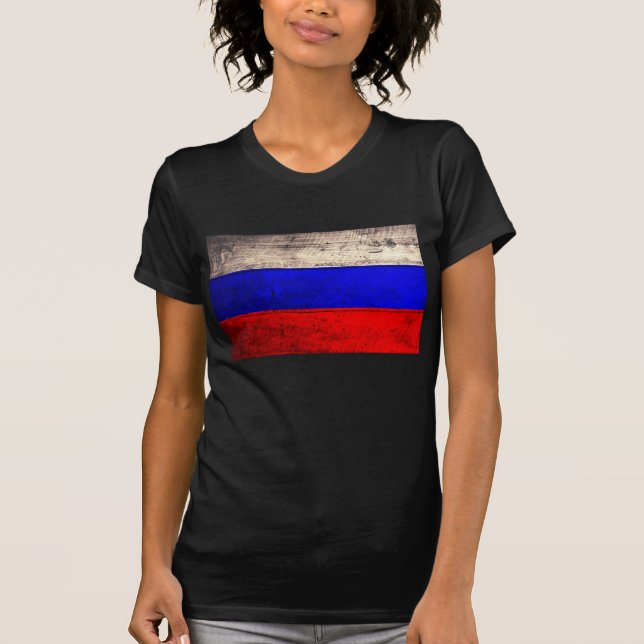 Camiseta Pavilhão Rússia Da Madeira Antiga; (Frente)