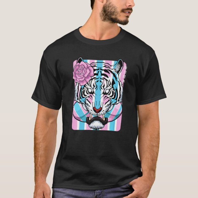 Camiseta Pavilhão Trans do Orgulho Transgênero Q - Ggbt Ori (Frente)
