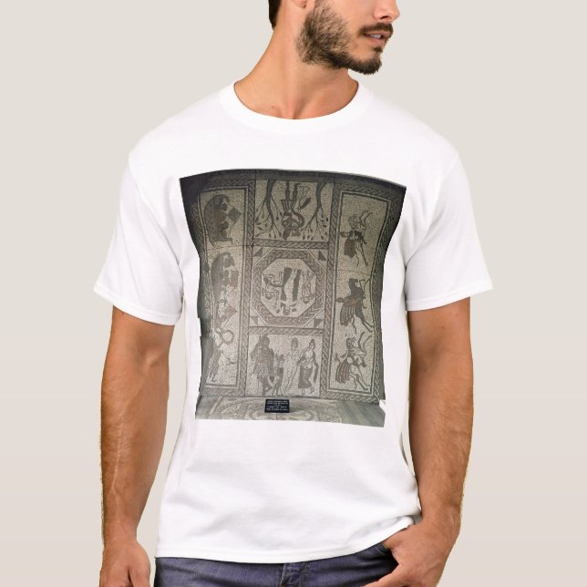Camiseta Pavimento de mosaico da casa de campo romana no (Frente)