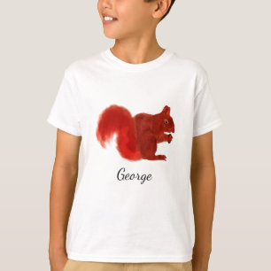 Camiseta Pavimento de Pavimento Cortado de Esquilo Vermelho