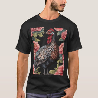 Camiseta Pavo Selvagem do Alabama Com Flores de Camélia Ove