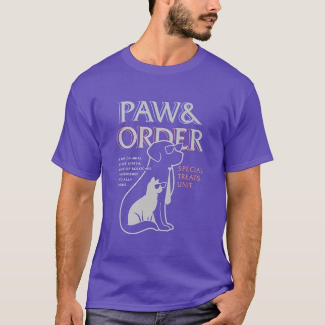 Camiseta Paw And Order Special Feline Unit Petsraining Dog  (Frente)