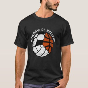 Camiseta Paw De Ballers Engraçado Futebol De Voleibol Baske