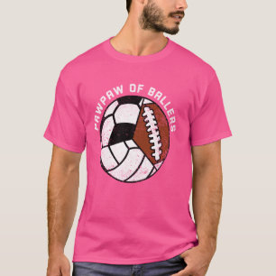 Camiseta Paw Do Ballers Engraçado Futebol De Voleibol