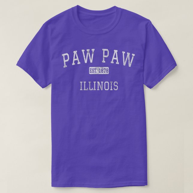 Camiseta Paw Illinois IL Vintage (Frente do Design)