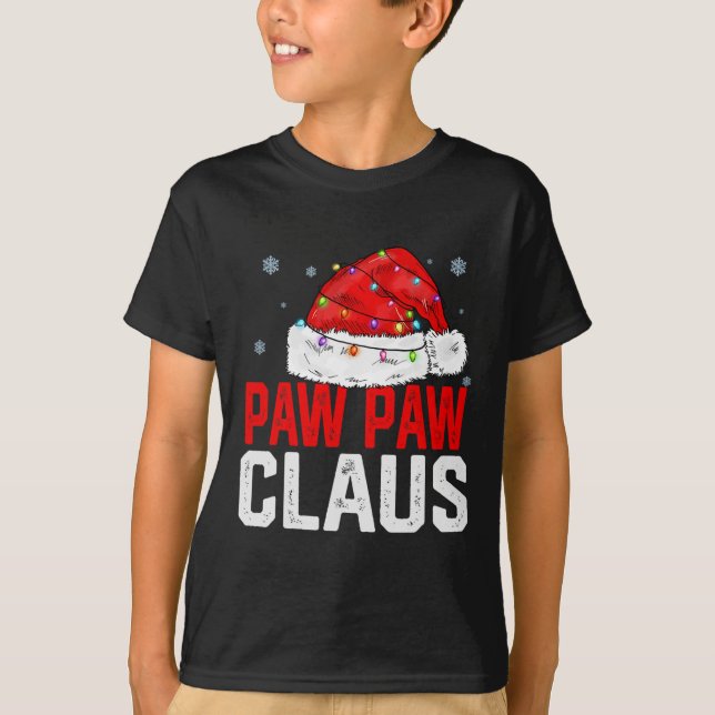 Camiseta Paw Paw Claus Família Xmas Engraçada Vinculando o  (Frente)
