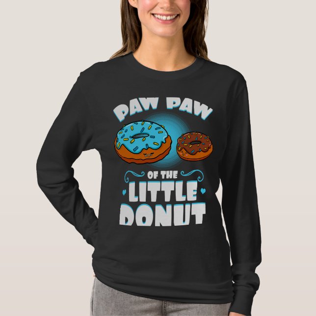 Camiseta Paw Paw Of The Little Donut Gender Reveal Announce (Frente)