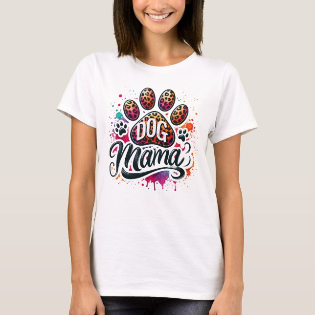 Camiseta Paw Print Dog Mamma T-shirt (Frente)
