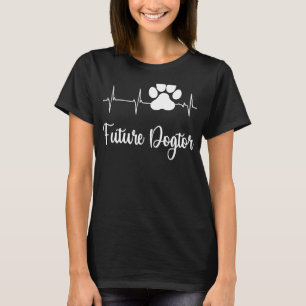 Camiseta Paw Print Heartbeat EKG Vet Tech Future
