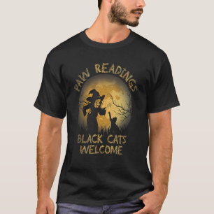 Camiseta Paw Reading Black Cats Bem-Vindo Figurino De Hallo
