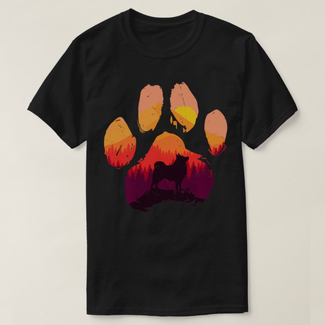Camiseta Paw Schipperke Pai Men Mulheres (Frente do Design)