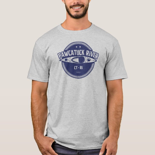 Camiseta Pawcatuck River Connecticut Rhode Island Kayaking (Frente)