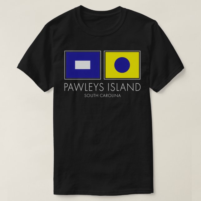 Camiseta Pawleys Island South Carolina Sinalizador náutico  (Frente do Design)