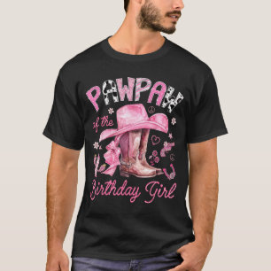 Camiseta Pawpaw da menina aniversariante vaqueira cor-de-ro