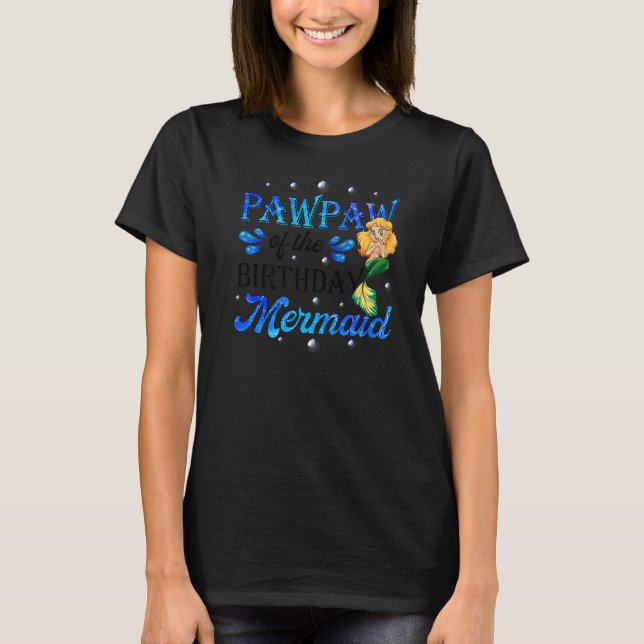 Camiseta Pawpaw Do Par De Aniversário Da Família De Sereias (Frente)