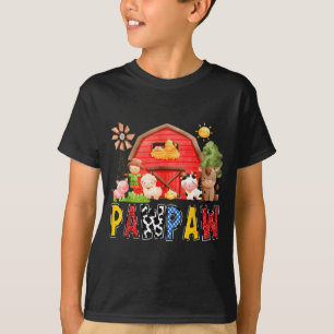 Camiseta Pawpaw Fazenda Vaca Vermelha Aniversário Menino Fa
