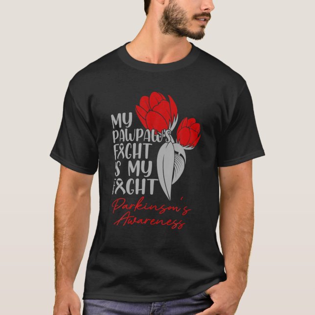 Camiseta Pawpaw luta contra a chicotada vermelha do Parkins (Frente)