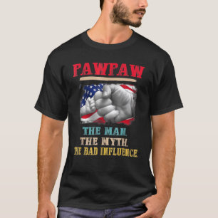 Camiseta Pawpaw O Homem O Mito A Má Influência Bandeira Gor