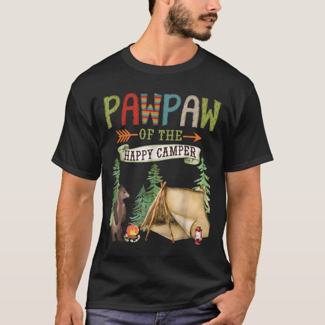 Camiseta Pawpaw Of The Happy Camper First Birthday Camng  (Frente)