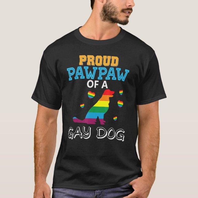 Camiseta Pawpaw Orgulhoso De Um Cão Gay Orgulho Lésbico Lgb (Frente)