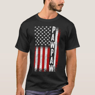 Camiseta Pawpaw Patriótico Americano Bandeira EUA Melhor Pa
