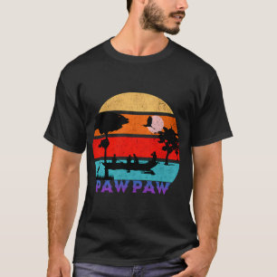 Camiseta Pawpaw pôr-do-sol retrô Oceano Avô