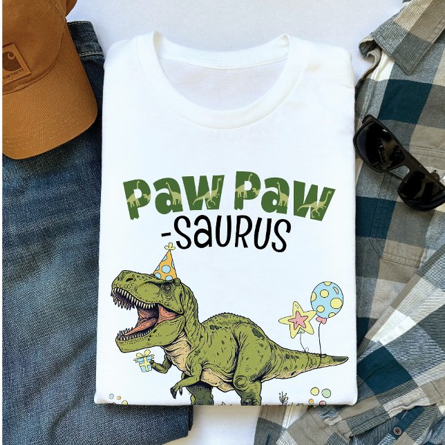 Camiseta PawPaw-saurus Festa de Aniversário de criança Dino (Cute PawPaw-saurus dinosaur theme kids birthday party matching family shirt, T-Rex, 3-Rex, grandpa)
