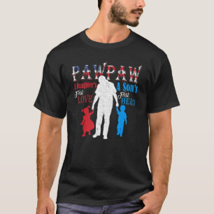 Camiseta Pawpaw Um Filho Primeiro Herói Uma Filha Primeiro 