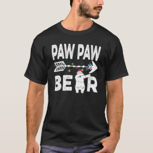 Camiseta Pawpaw Urso de Natal Correspondendo Luzes Familiar