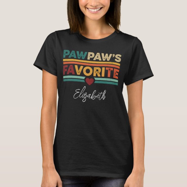 Camiseta Pawpaw's Favorite Retro Simple Modern Script Name (Frente)