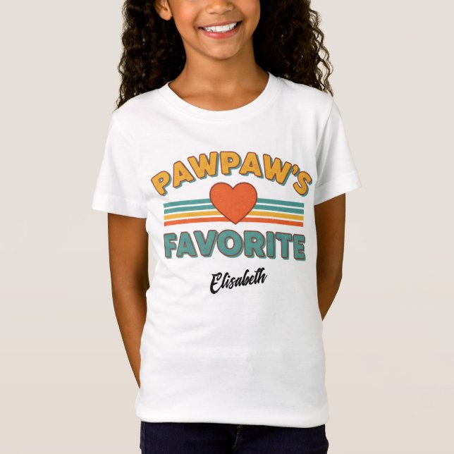 Camiseta Pawpaw's Favorite Vintage Simple Script Name (Frente)