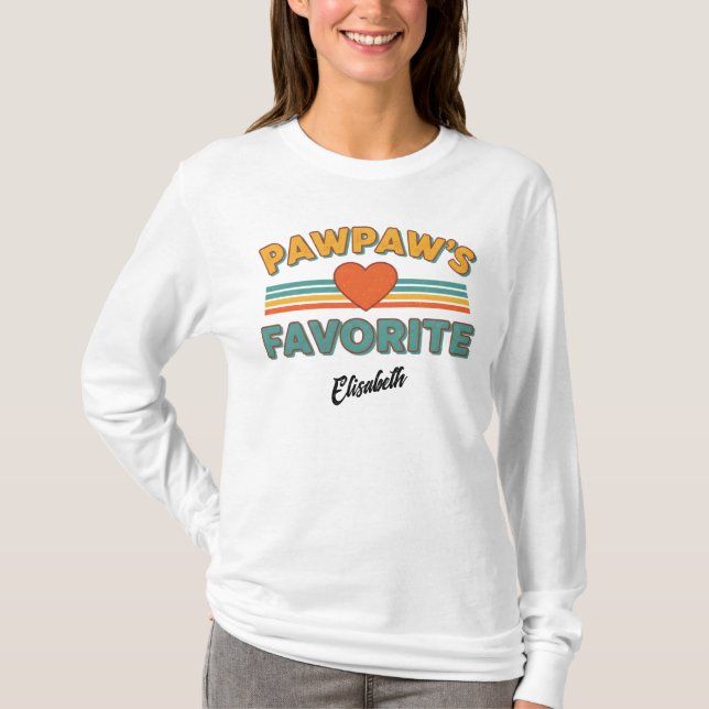 Camiseta Pawpaw's Favorite Vintage Simple Script Name (Frente)