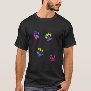 Camiseta Pawprint Tie Dye Rainbow Dog Paw presentes Dog Dog