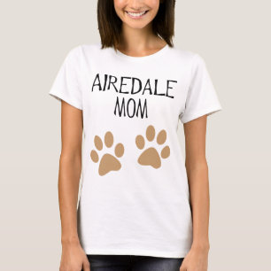 Camiseta pawprints grandes da mamã do airdale