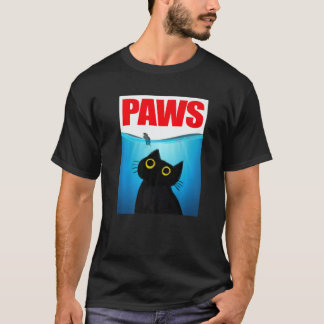 Camiseta Paws Cat and Mouse Cute Black Cat