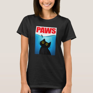 Camiseta Paws Cat and Mouse Cute Black Cat
