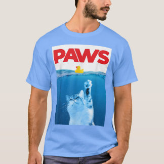Camiseta PAWS Cat And Yellow Rubber Duck Cute Kitten Funny