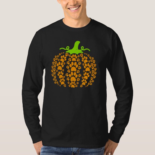 Camiseta Paws Dog and Cat Pumpkin  and Cute Pet (Frente)