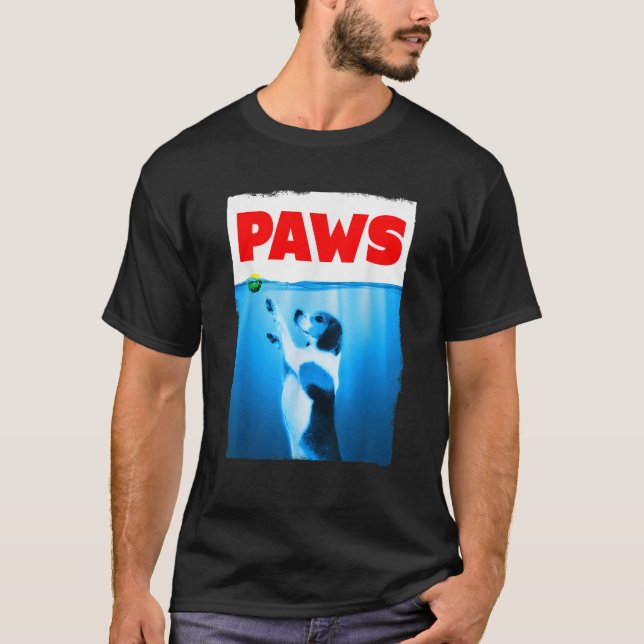 Camiseta Paws Dog Parody Tennis Ball  (Frente)