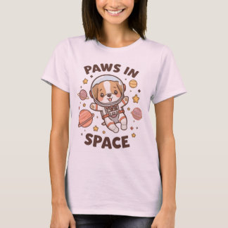 Camiseta Paws in Space Funny Astronaut Cat T-Shirt – Cool