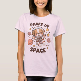 Camiseta Paws in Space Funny Astronaut Cat T-Shirt – Cool