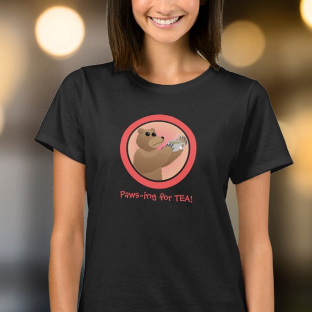 Camiseta Paws-ing for Tea Cute Bear Morning Tea Pun (Criador carregado)