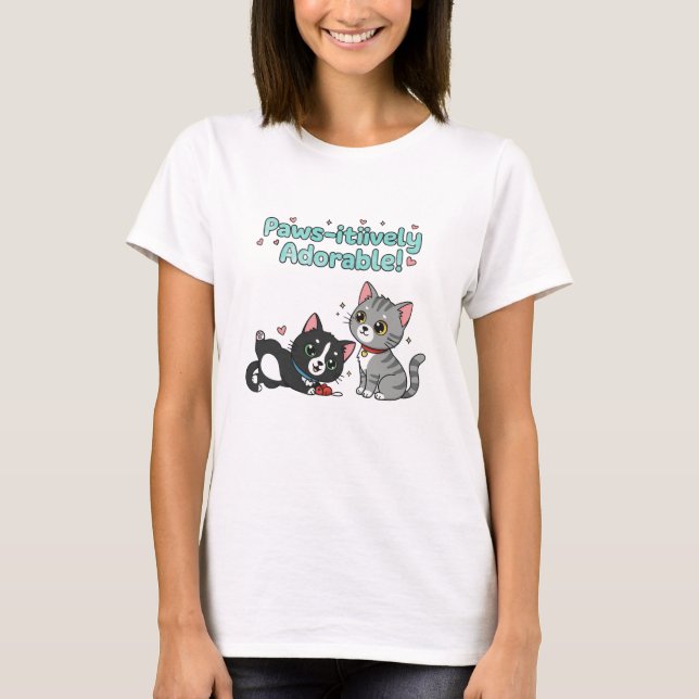 Camiseta Paws-itiively Adorable! (Frente)
