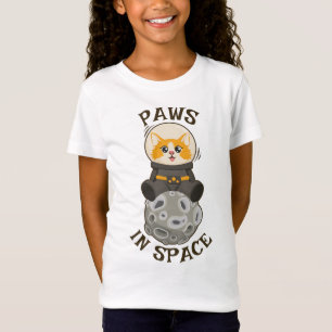 Camiseta Paws no espaço Cat Astronauta Animais cósmicos