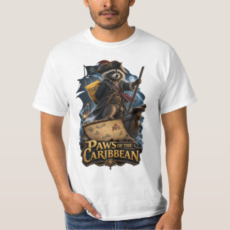 Camiseta Paws of the Caribbean Raccoon Pirate