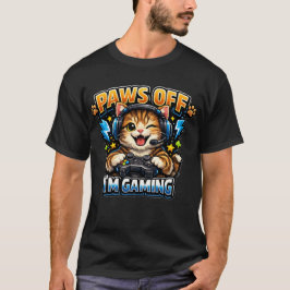 Camiseta Paws Off I'm Gaming Funny Cat Gamer T-Shirt