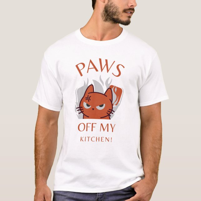 Camiseta Paws Off My Kitchen! - Cat Pickleball (Frente)