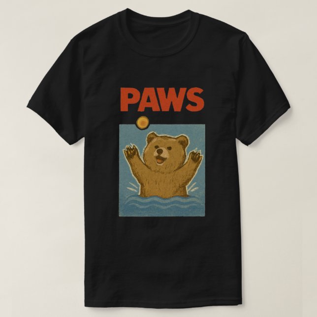 Camiseta Paws Parody Black bear Chasing Cute Scared Mouse  (Frente do Design)