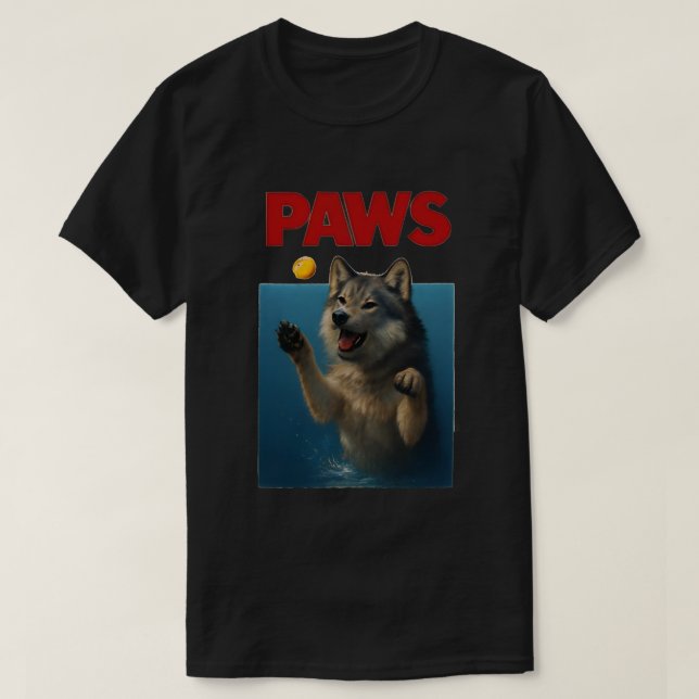 Camiseta Paws Parody Black Wolf Chasing Cute Scared Mouse  (Frente do Design)