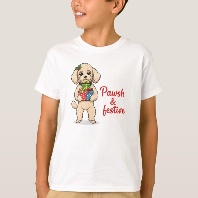 Camiseta Pawsh and Festive Dog Shirt, Fancy Christmas Dog  (Frente)